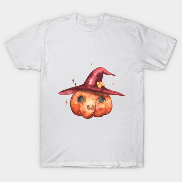 Witchy pumpkin T-Shirt by Hana Nekrep Art